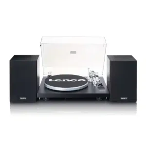 Lenco LS-500BK - Record player with built-in amplifier and Bluetooth® plus 2 external speakers